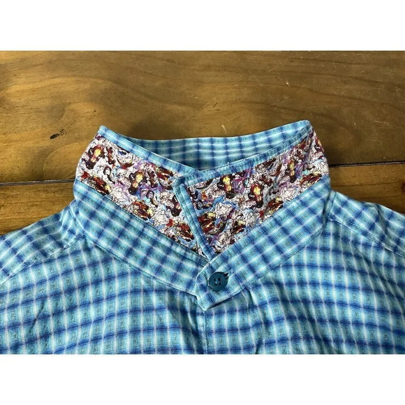 Robert Graham Shirt Mens 2XL Conlan Flip Cuff Long Sleeve Stripe Blue Geometric - Picture 14 of 16